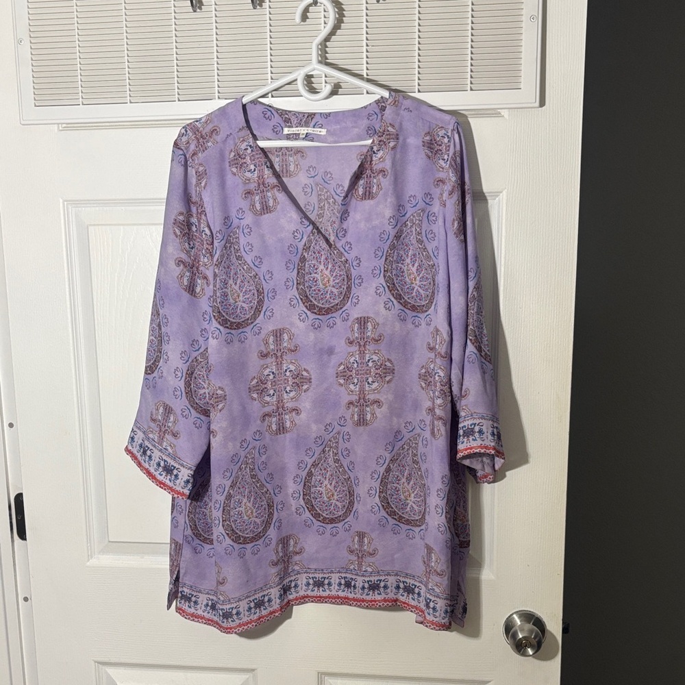 Violet & Claire Lavender Paisley Tunic